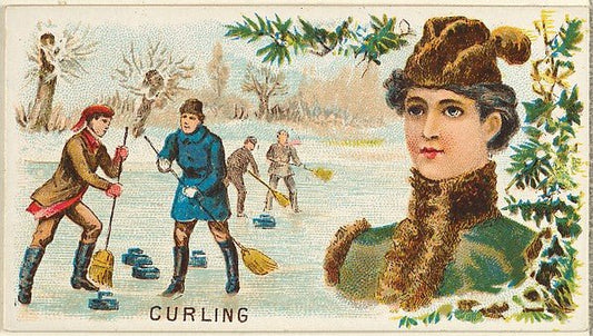 :Curling from the Games and Sports series for Old Judge Cigarettes 1889, vintage artwork, 16x12"(A3) Poster Print