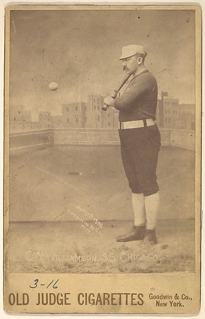 :C.W. Williamson Shortstop Chicago from the series Old Judge Cigarettes 1888, vintage artwork, 16x12"(A3) Poster Print