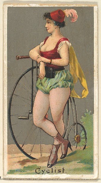 :Cyclist from the Occupations for Women series for Old Judge and Dogs Head Cigarettes 1887, vintage artwork, 16x12"(A3) Poster Print