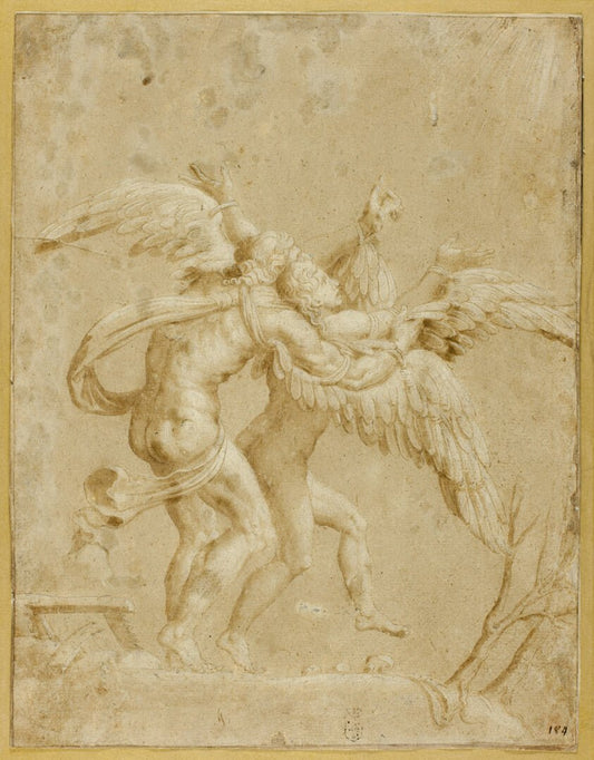 Daedalus and Icarus by  Giulio Pippi, called Giulio Romano, 23x16"( A2 size) Poster Print