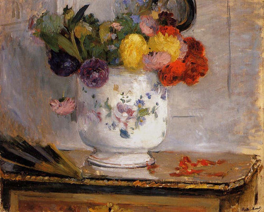 Dahlias - 1876 - by Berthe Morisot, vintage art, modern poster print
