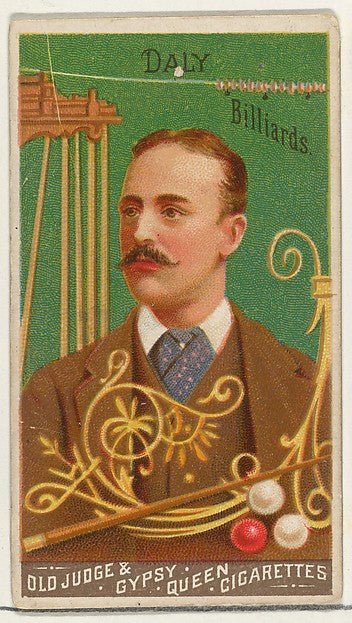 :Daly Billiards from the Goodwin Champion series for Old Judge and Gypsy Queen Cigarettes 1888, vintage artwork, 16x12"(A3) Poster Print