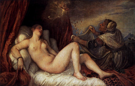 Danaë (Hermitage), vintage artwork by Titian, A3 (16x12") Poster Print