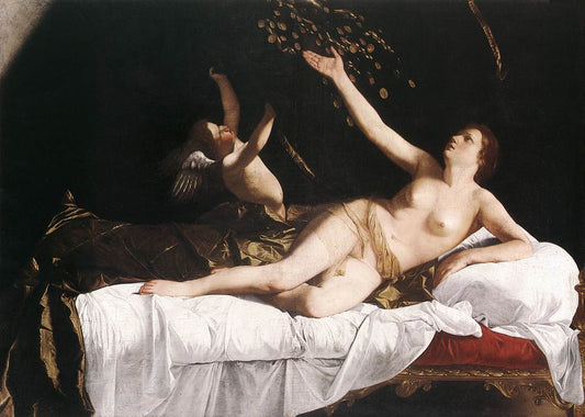 Danae, vintage artwork by Orazio Gentileschi, A3 (16x12") Poster Print