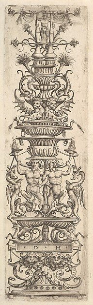 Daniel Hopfer:Candelabra grotesque c1485–1536, vintage artwork, 16x12"(A3) Poster Print