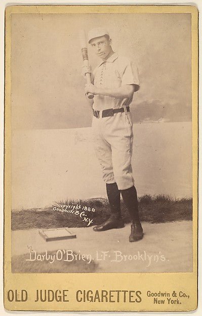 :Darby O'Brien Left Field Brooklyn from the series Old Judge Cigarettes 1888, vintage artwork, 16x12"(A3) Poster Print