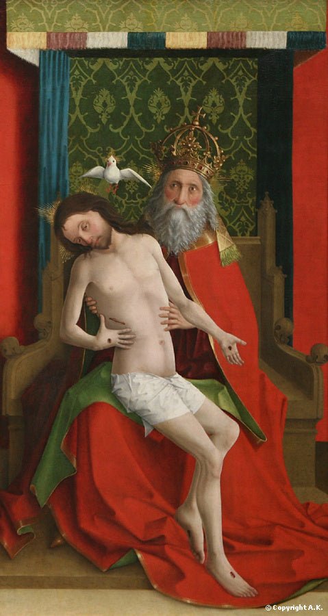 Darmstadt Altarpiece: The Throne of Grace, vintage artwork by Master of Darmstadt Passion, A3 (16x12") Poster Print