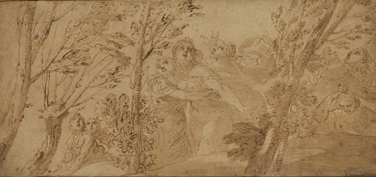 Daughters of Niobe, vintage artwork by Francesco Albani, 12x8" (A4) Poster