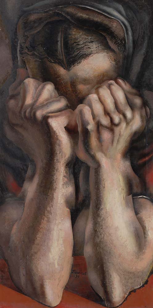 David Alfaro Siqueiros - The Sob, vintage art, A3 (16x12")  Poster Print 