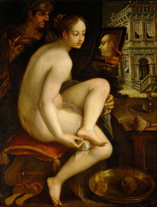 David and Bathsheba, vintage artwork by Hans von Aachen, 12x8" (A4) Poster