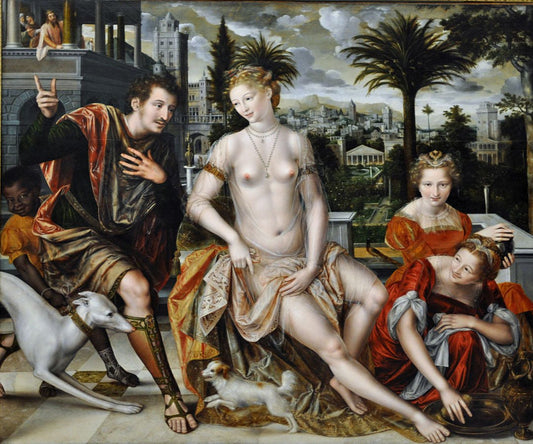 David and Bathsheba, vintage artwork by Jan Massys, A3 (16x12") Poster Print