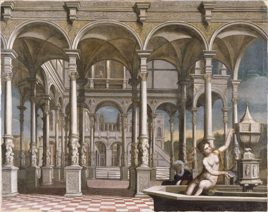 David and Bathsheba, vintage artwork by Paris Bordone, A3 (16x12") Poster Print