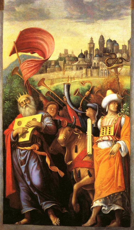 David before the Ark of the Covenant, vintage artwork by Attributed to Correggio, A3 (16x12") Poster Print
