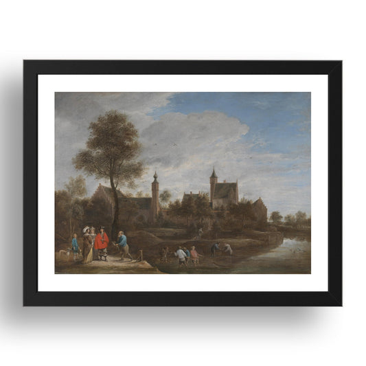 David Teniers the Younger: A View of Het Sterckshof near Antwerp, Poster in 17x13"(A3) Frame