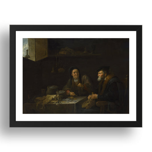 David Teniers the Younger: The Covetous Man, Poster in 17x13"(A3) Frame