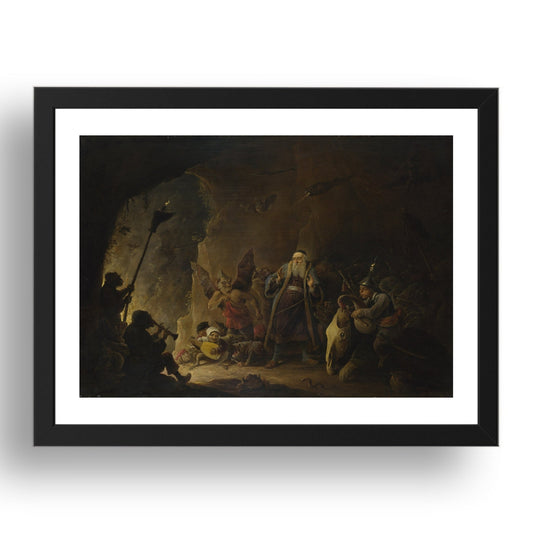 David Teniers the Younger: The Rich Man being led to Hell, Poster in 17x13"(A3) Frame