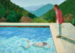 Pool with Two Figures by David Hockney,  16x12" (A3) Poster Print