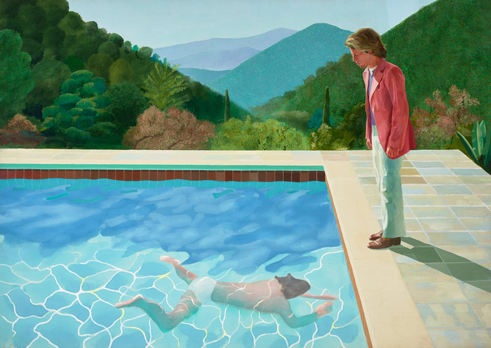Pool with Two Figures by David Hockney,  16x12