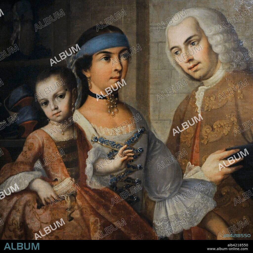 De Espanol y Mestiza Castiza by Miguel Cabrera, vintage art, modern poster print