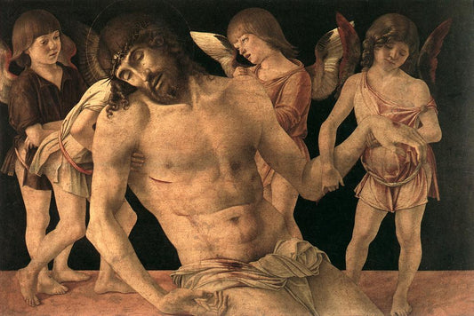 Dead Christ Supported by  Angels, vintage artwork by Giovanni Bellini, A3 (16x12") Poster Print