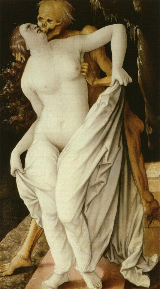 Death and a Woman, vintage artwork by Hans Baldung, A3 (16x12") Poster Print
