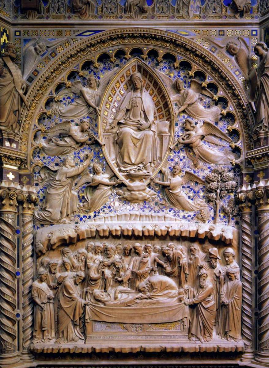 Death and Assumption of Mary, vintage artwork by Andrea Orcagna, A3 (16x12") Poster Print