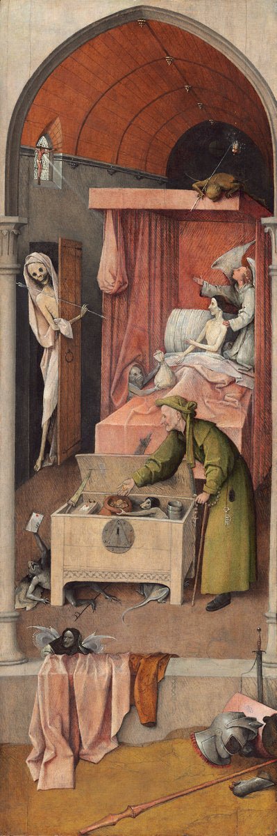 Death and the Miser, vintage artwork by Jheronimus Bosch, A3 (16x12") Poster Print