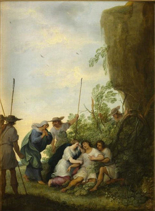 Death of Adonis, vintage artwork by Adriaen van Stalbemt, 12x8" (A4) Poster