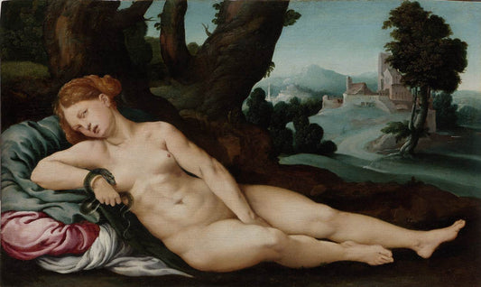 Death of Cleopatra, vintage artwork by Jan van Scorel, A3 (16x12") Poster Print