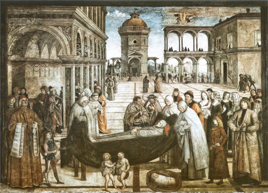 Death of St Bernardine, vintage artwork by Pinturicchio, A3 (16x12") Poster Print