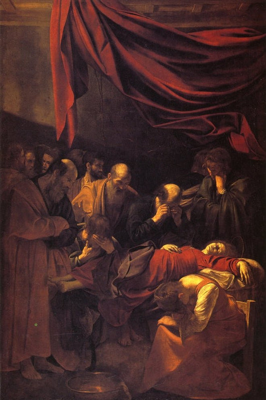 Death of the Virgin, vintage artwork by Caravaggio, 12x8" (A4) Poster