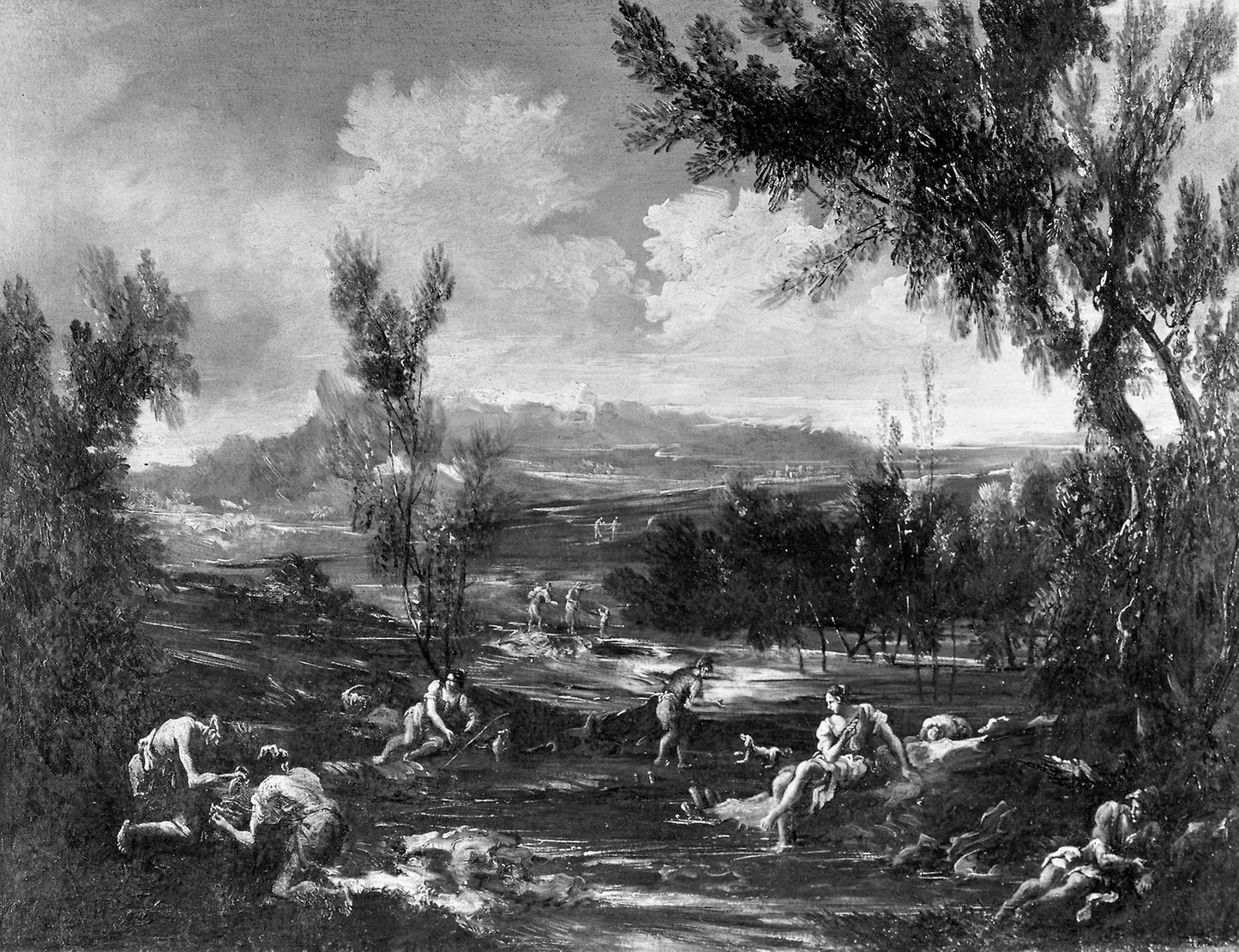 Arcadian Landscape with Figures -  Alessandro Magnasco,  Poster Print Wall Art