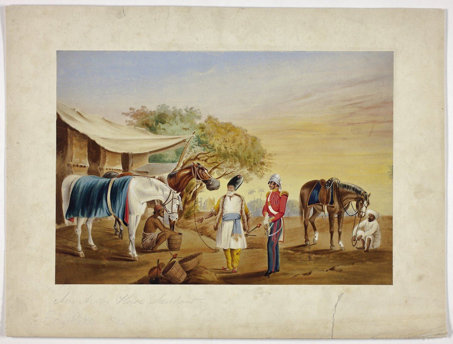 An Arab Horse Merchant -  Unknown Artist (British, 19th century),  Poster Print Wall Art