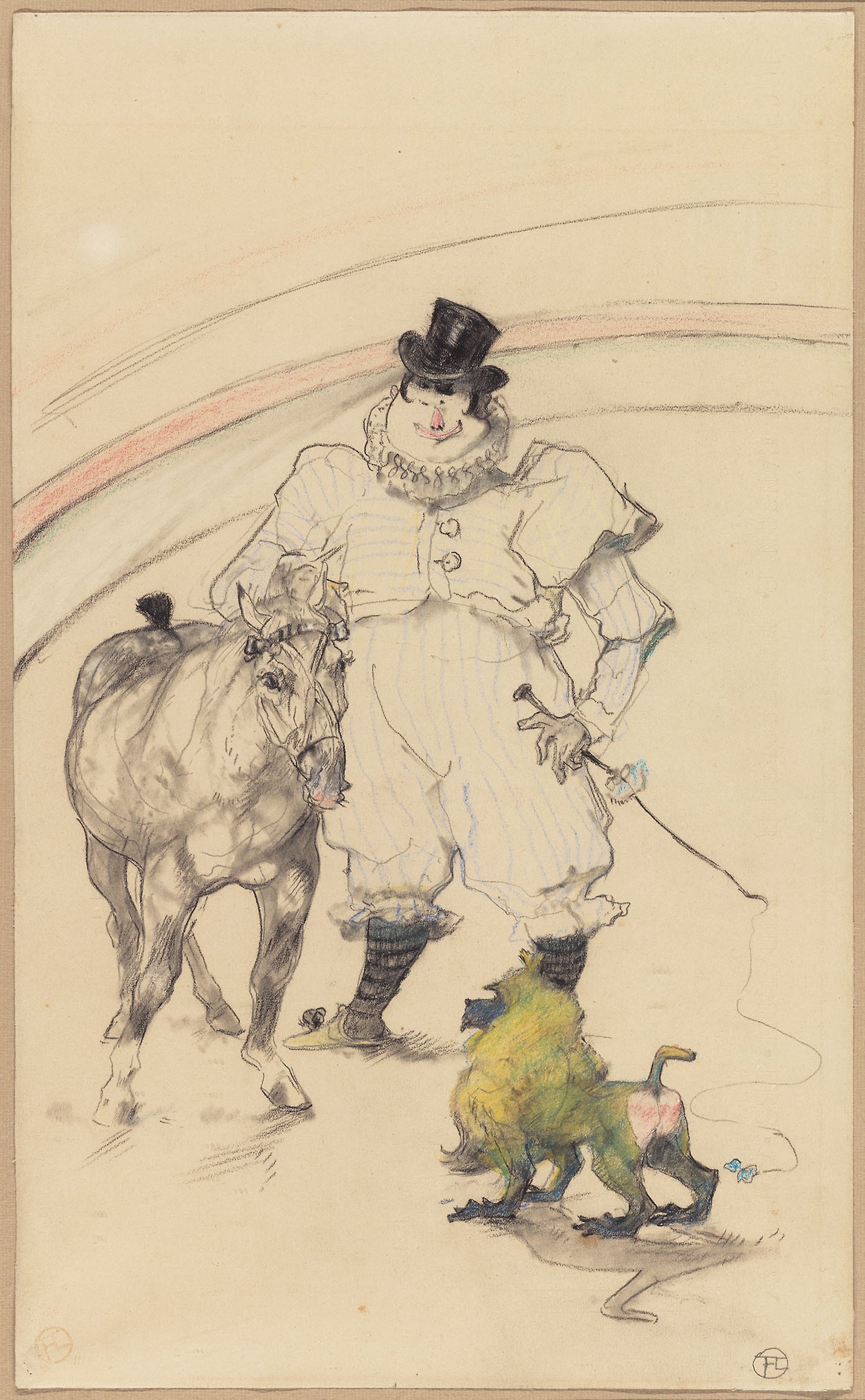 At the Circus: Trained Pony and Baboon: Henri de Toulouse-Lautrec,16x12"(A3) Poster