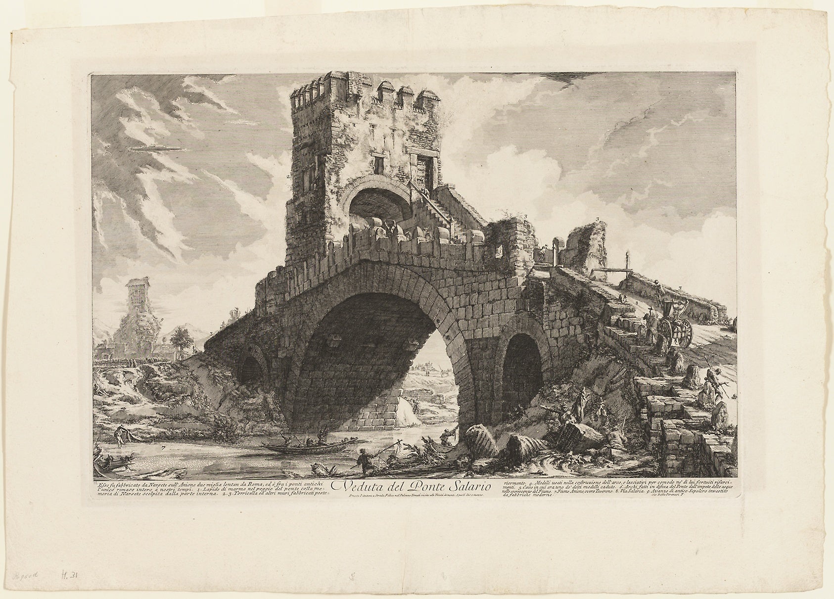 View of the Ponte Salario, from Views of Rome: Giovanni Battista Piranesi,16x12"(A3) Poster