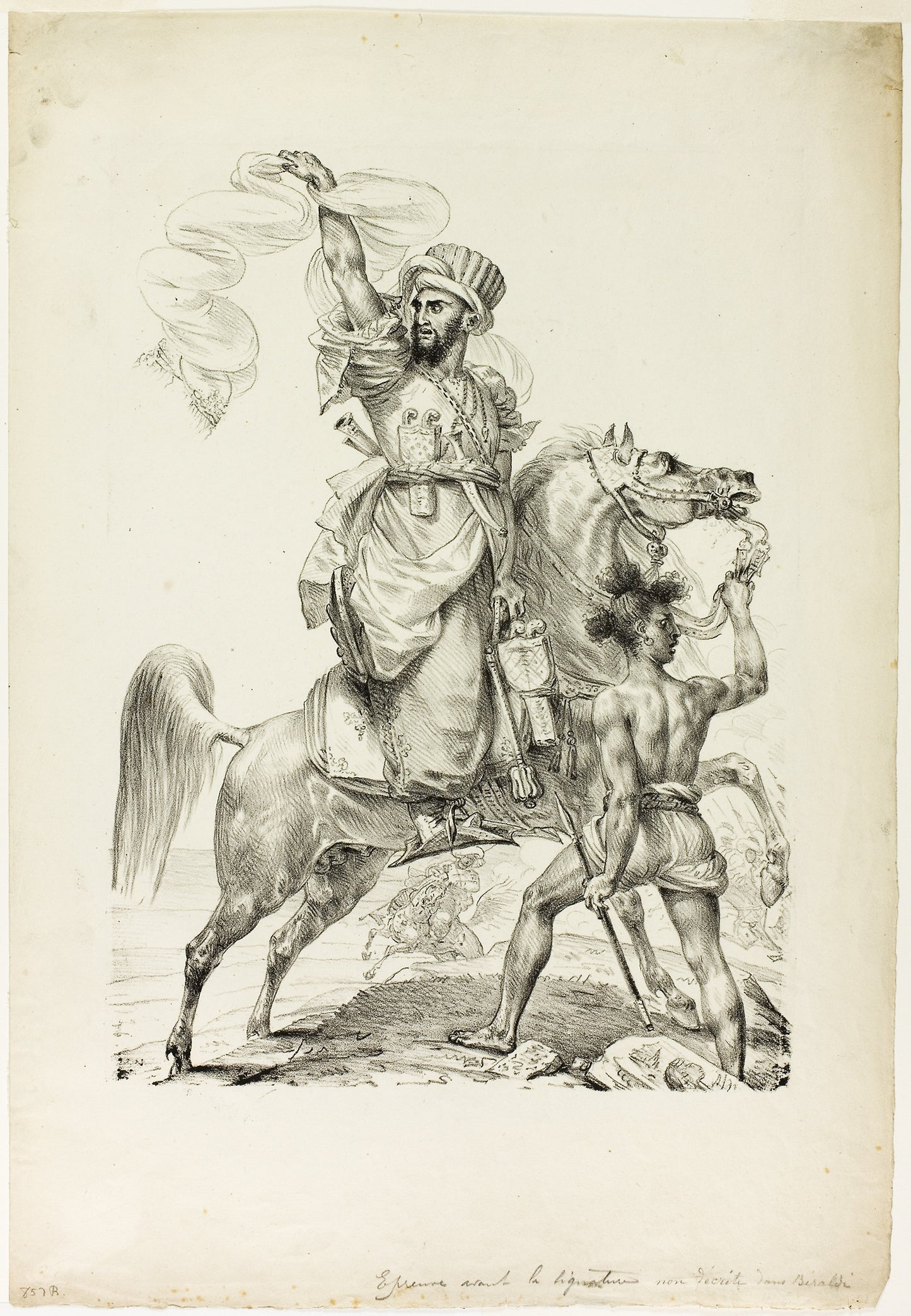 Mounted Mameluke Chieftain Calling for Aid -  Baron Antoine Jean Gros,  Poster Print Wall Art