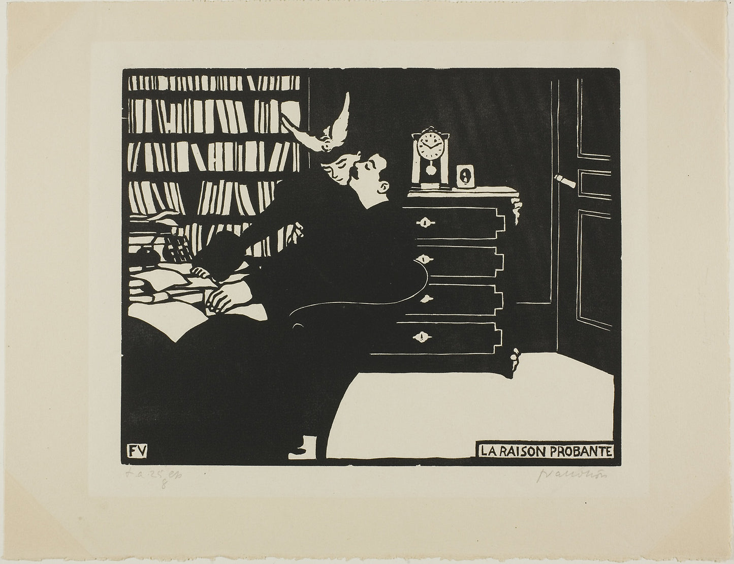 The Cogent Reason, plate four from Intimacies -  Félix Edouard Vallotton (French, born Switzerland, 1865-1925),  Poster Print Wall Art