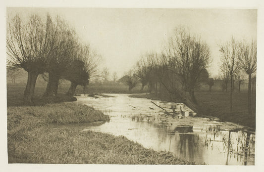 A Backwater on the Lea: Peter Henry Emerson,16x12"(A3) Poster