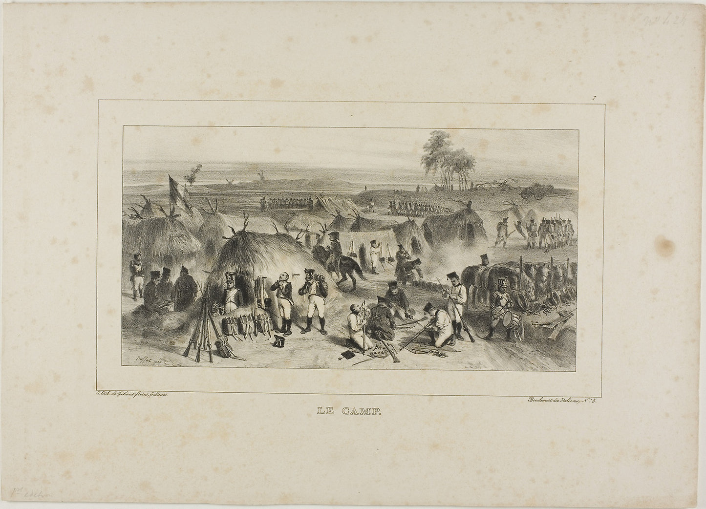 The Camp -  Denis Auguste Marie Raffet (French, 1804-1860),  Poster Print Wall Art