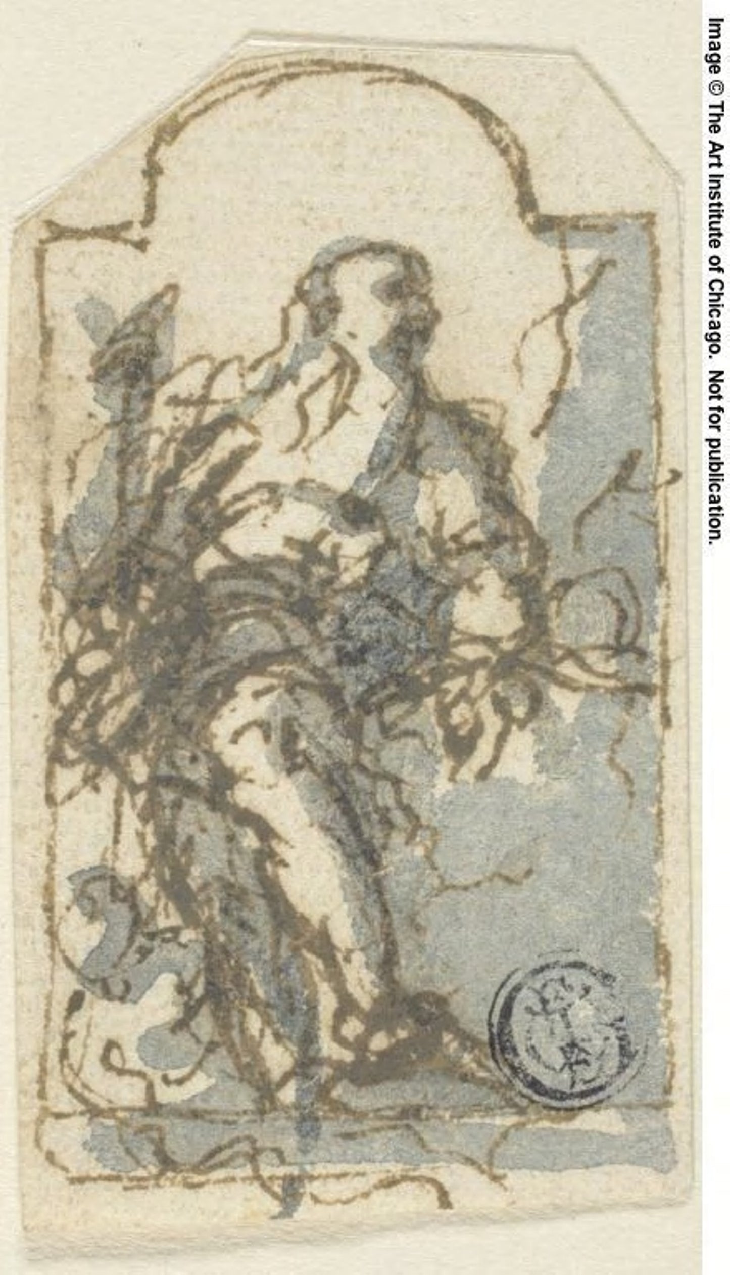 Saint in a Niche -  Possibly Francesco Maffei,  Poster Print Wall Art
