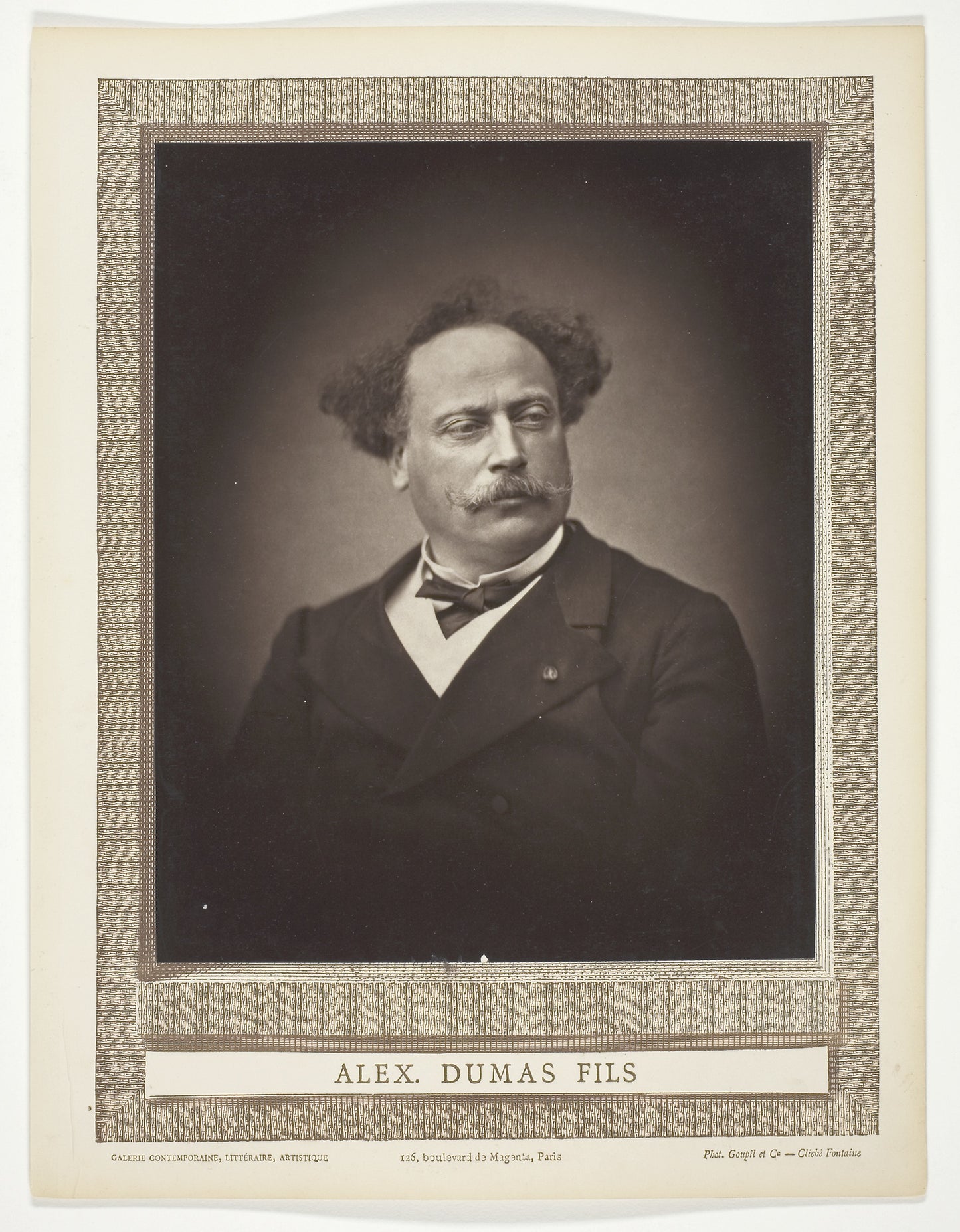 Alexandre Dumas, fils (French novelist and playwright, 1824-1895) -  Fontaine,  Poster Print Wall Art