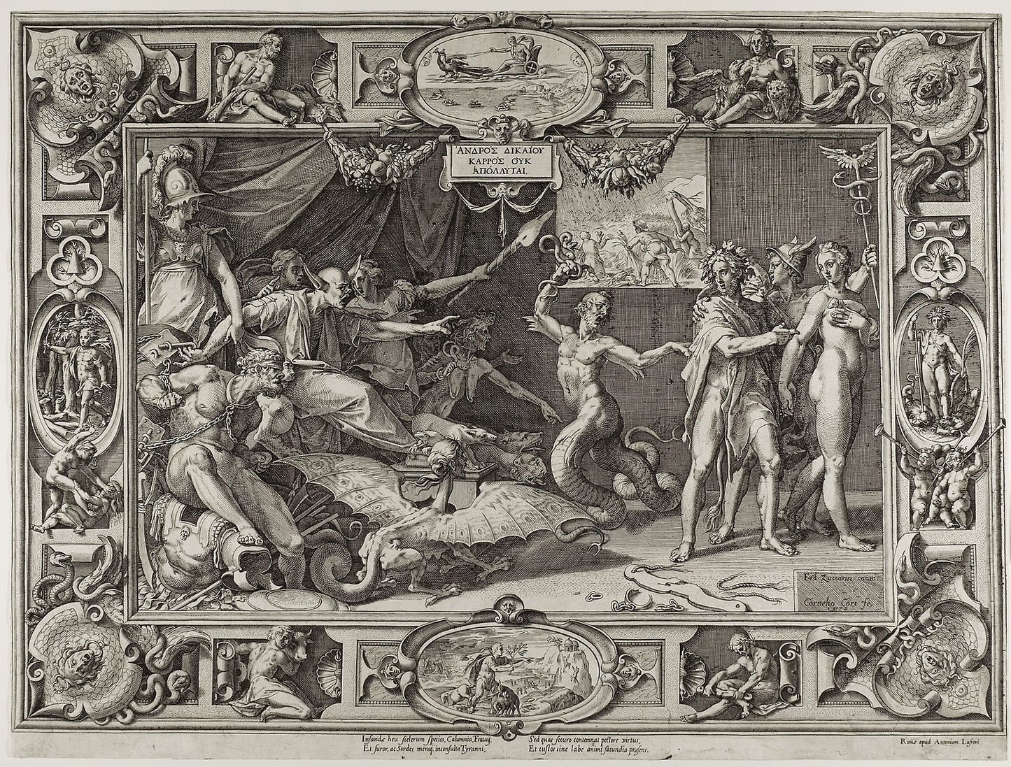 The Calumny of Apelles -  Cornelis Cort (Netherlandish, 1533/36-1578),  Poster Print Wall Art