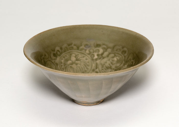 Conical Bowl with Peonies: China,16x12