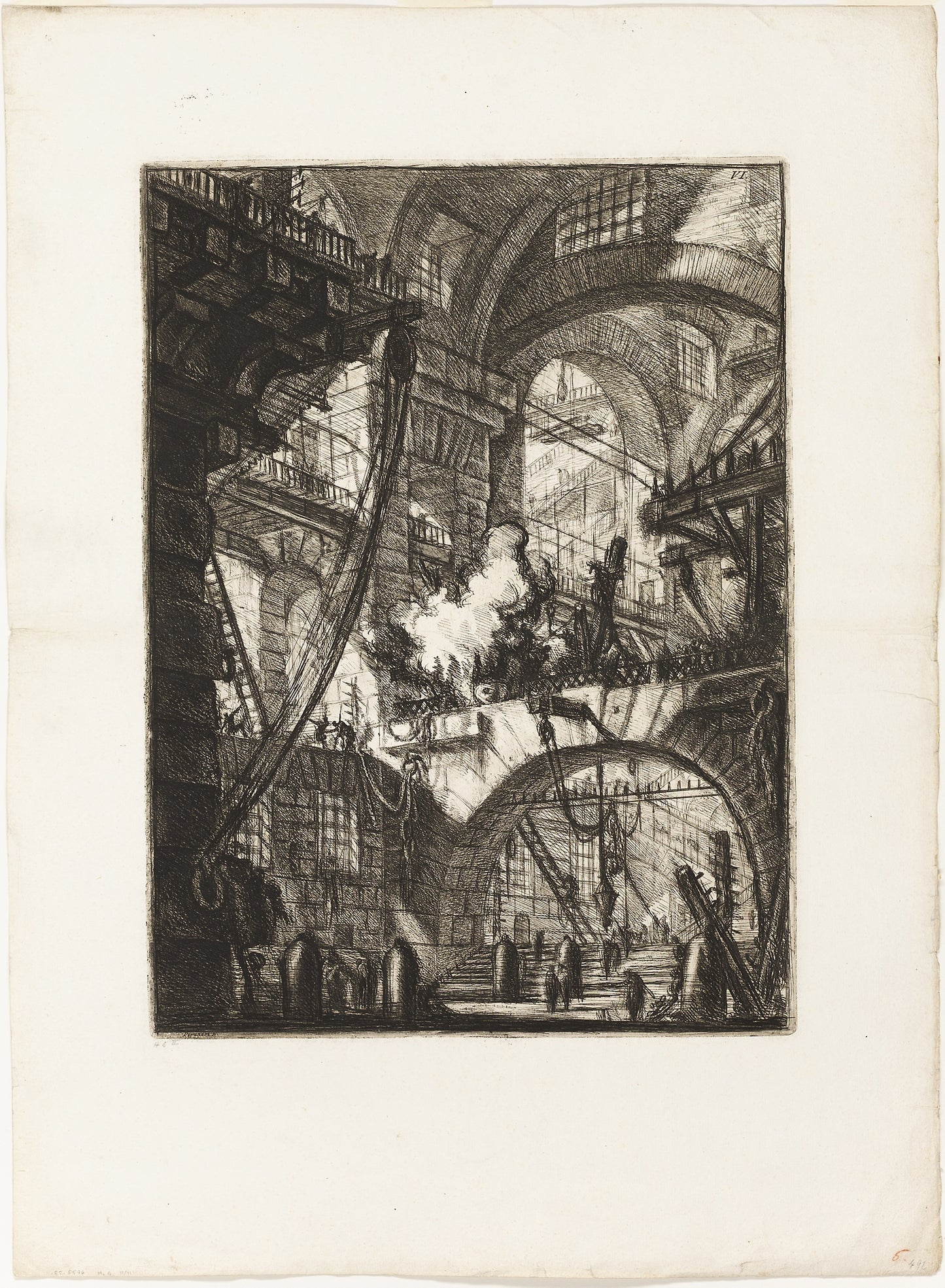 The Smoking Fire, plate 6 from Imaginary Prisons -  Giovanni Battista Piranesi,  Poster Print Wall Art