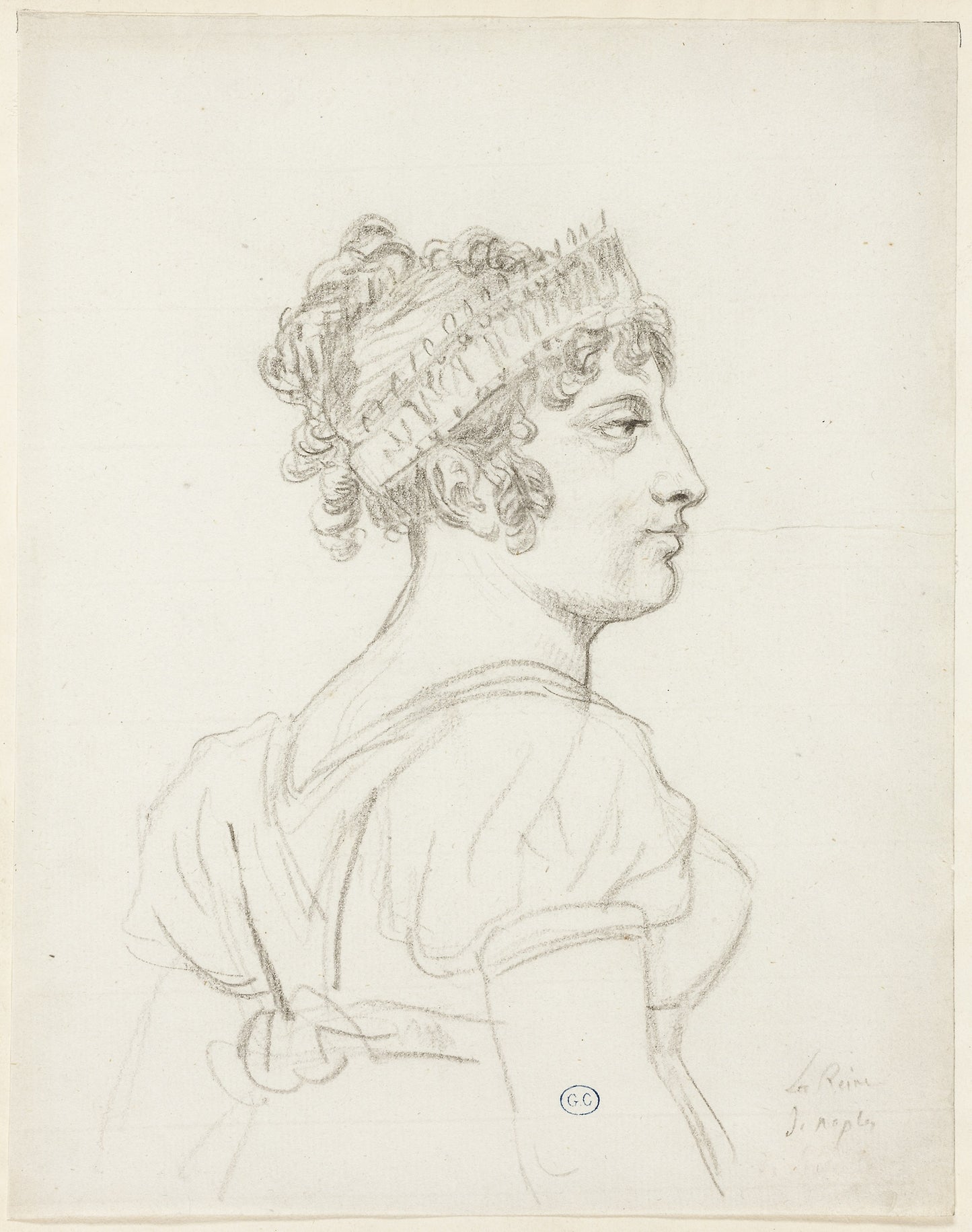 Bust of Caroline Bonaparte, Princess Murat, Queen of Naples -  Jacques Louis David,  Poster Print Wall Art