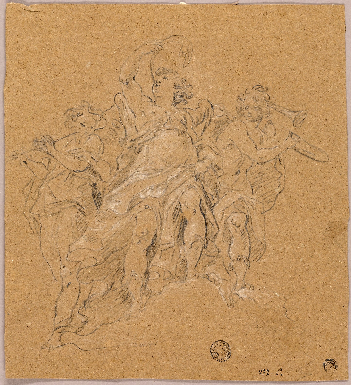 Angel Musicians -  Follower of Francesco Monti (Italian, 1646-1712),  Poster Print Wall Art