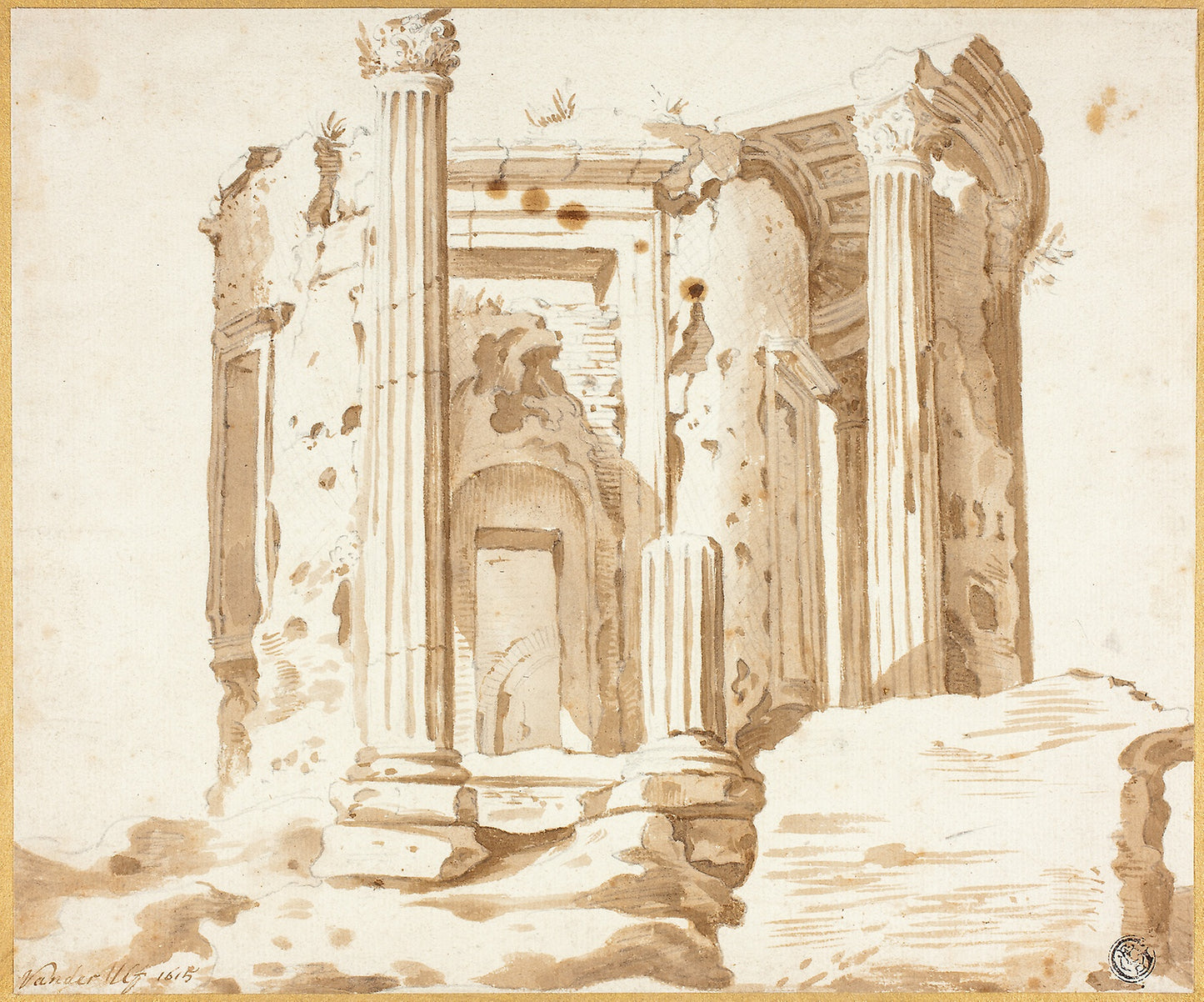 Temple at Tivoli -  Jacob van der Ulft (Dutch, 1627-after 1688),  Poster Print Wall Art