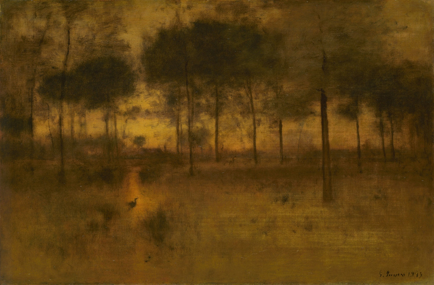 The Home of the Heron: George Inness, Poster Print Wall Art