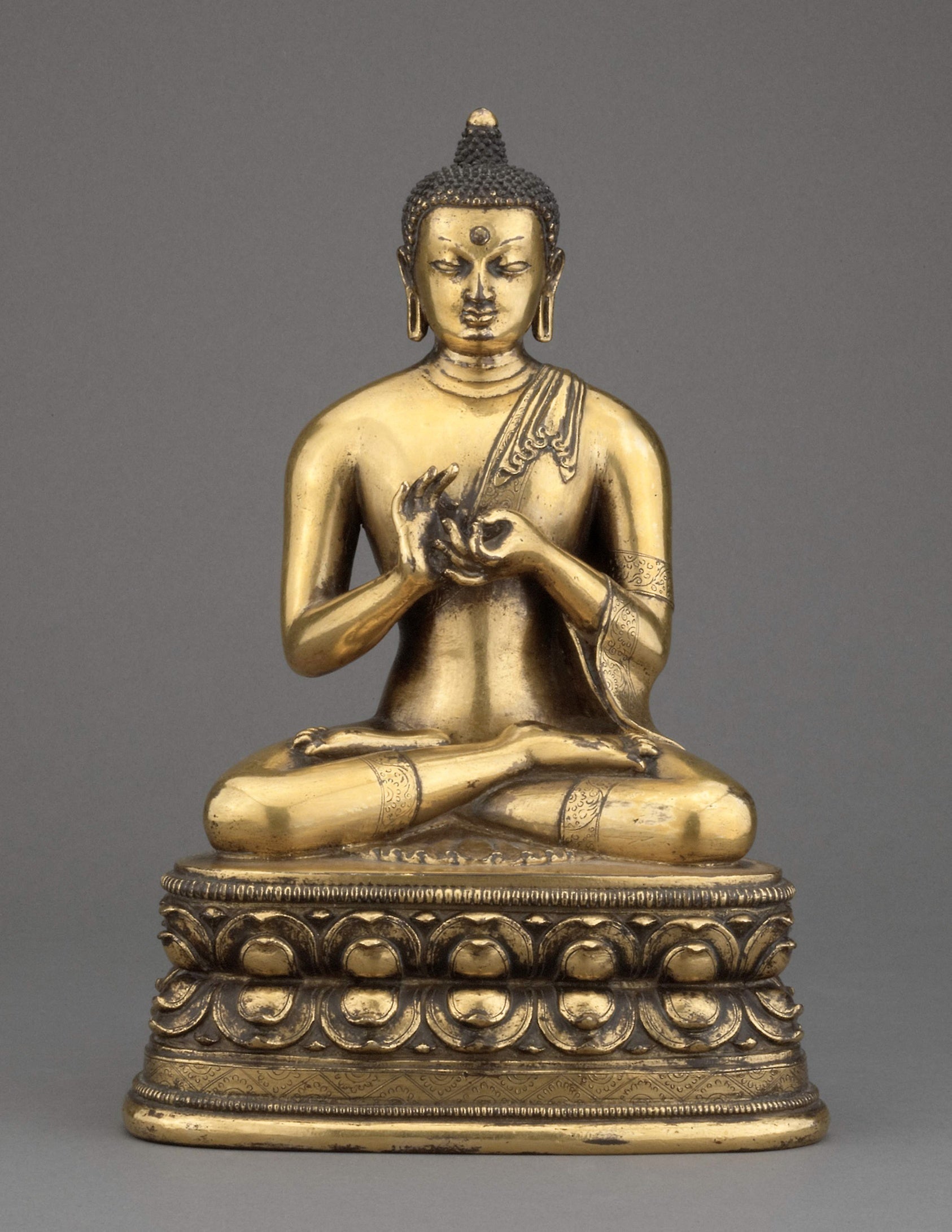 Vairochana Buddha Seated Giving the First Sermon (Dharmachakramudra): Mongolia,16x12"(A3) Poster