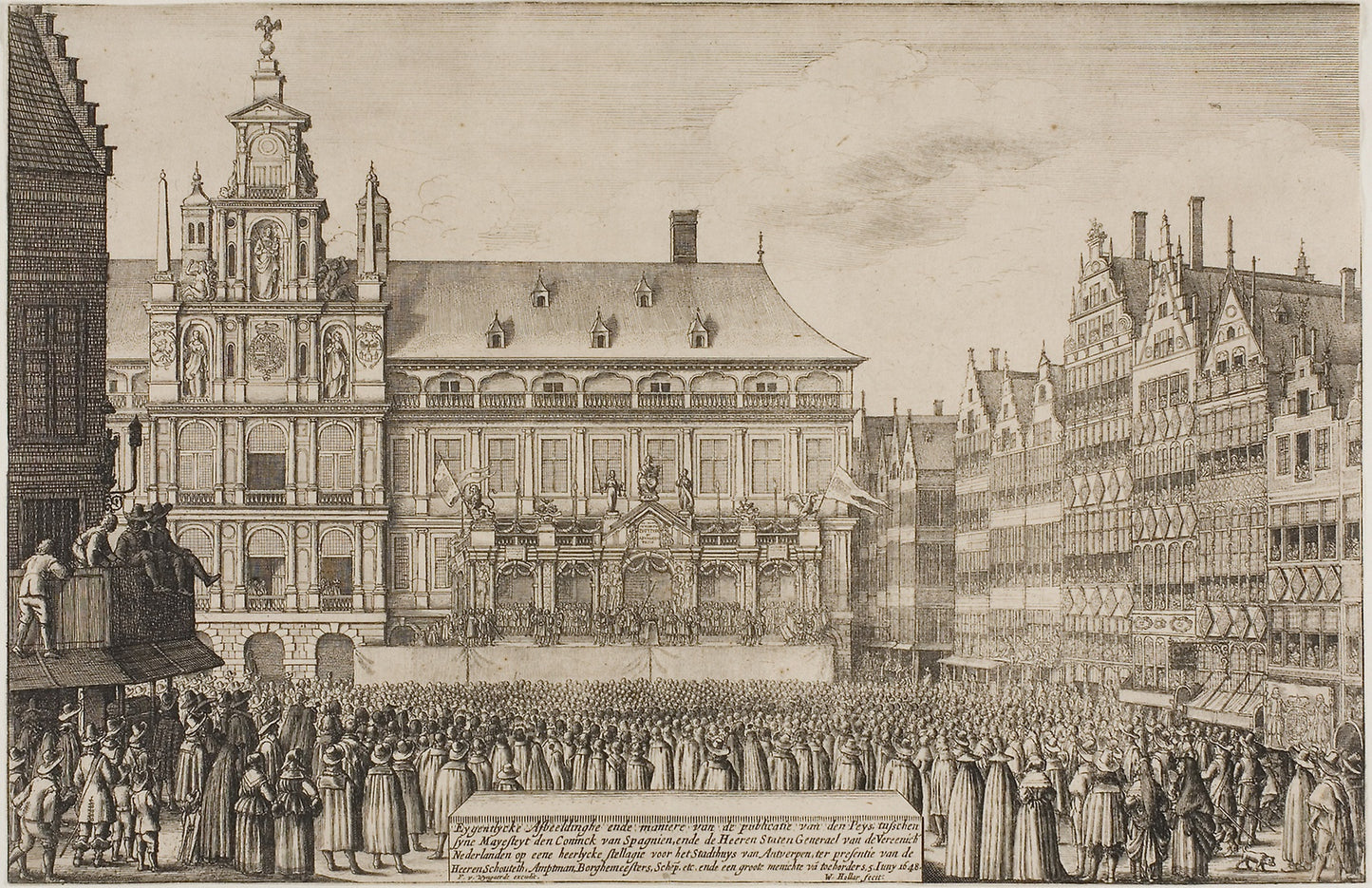 Proclamation of the Treaty of Münster -  Wenceslaus Hollar,  Poster Print Wall Art